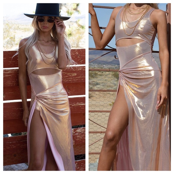 Dresses & Skirts - Glow Up Champagne Dress